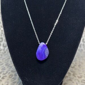 Purple Lace Fire Agate Necklace Natural Crystal Healing